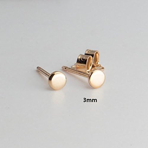 3mm Tiny Minimalist Earrings Flat Disc Gold Stud Earrings