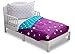 Delta Children Reversible Girls Toddler 4 Piece Bedding Set (Fitted Sheet, Flat Top Sheet w/ Elastic bottom, Fitted Comforter w/ Elastic bottom, Standard Pillowcase) Girls Starry Night | Purple Stars