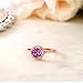 10K Rose Gold Diamond Engagement Ring Round Pink Created Sapphire (1.22 cttw, Size 8)