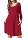 JollieLovin Women Plus Size 3/4 Sleeve Casual Dresses Crew Neck T Shirt Swing Dress with Pockets