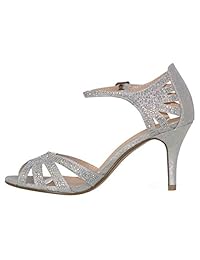 MVE Zapatos para mujer con tacón bajo, cómodos, abiertos, con tiras