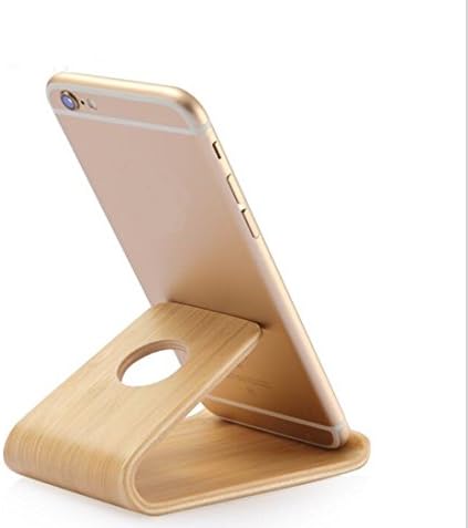 Sajanic Protable Bamboo Cell Phone Holder,Put on Table Desk Also be a Elegant Artwork,Release your hands Pack of 1