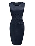 ANGVNS Women's Summer Striped Sleeveless Wear to Work Casual Party Pencil Dress