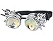 Rainbow Crystal Lenses Steampunk Glasses Chrome Finish Gotchic Welder Goggles,Silver,Adjustable