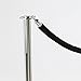 Flat-Top Chrome Stanchion Posts with 6.5 Foot Black Velvet Rope (Set of Two Posts)