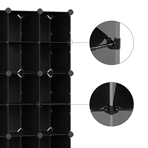 SONGMICS Shoe Rack, Interlocking Storage Organizer Unit, 20Slot