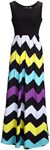 Rebecca Lujan Women's Sleeveless Striped Wavy Pattern Sexy Party Long Dress Gown