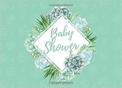 Baby Shower Guest Book Pastel Green Succulent Plants Floral