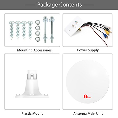 1byone-Amplified-RV-Antenna-with-Omni-directional-360-Reception-70-Miles-Outdoor-HDTV-Antenna-Caravan-TV-Antenna-Suitable-for-Both-Outdoors-and-RVs-Anti-UV-Coating-Waterproof-and-Compact