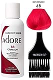 ADORE Creative Image Shining SEMI-PERMANENT Hair Color (STYLIST KIT) No Ammonia, No Peroxide, No Alcohol Haircolor Semi Permanent Dye (68 Crimson)