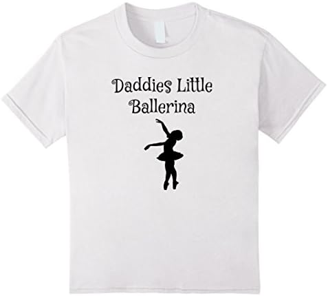 Kids Daddies Little Ballerina Dancer Shirt for Girls Ballet Top 6 White