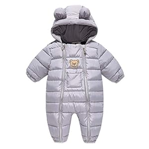 WYTbaby Sneeuwpak voor baby’s, winteroverall met capuchon, voor jongens en meisjes, speelpak