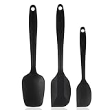 AmDONGKING Silicone Spatula, Baking Spoons & Spatulas, 600ºF Heat-Resistant Spatulas,Non-stick Rubber Spatulas With Stainless Steel Core. (3-piece Set, Black)