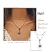 Edary Boho Layered Necklace Sunflower Pendant Chain Silver Choker Necklaces Jewelry for Women and Girls.