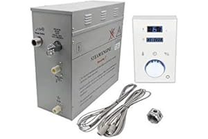 STEAM PLANET Superior Steam Shower Generator DeLuxe | Self Draining Steam Shower Kit | 9kW Touch Control in White | Aromatherapy Steam Head | Programmable temperature & time DeLuxe control for Perfect Steam
