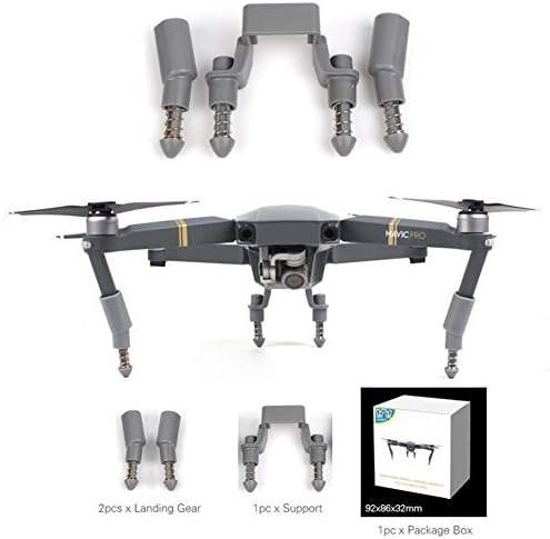HepiSign Landing Gear for DJI Mavic Pro, Landing Skid Heightened Shock-absorbing Landing Gear Stabilizers Leg Gimbal Protector for DJI Mavic Pro - Grey
