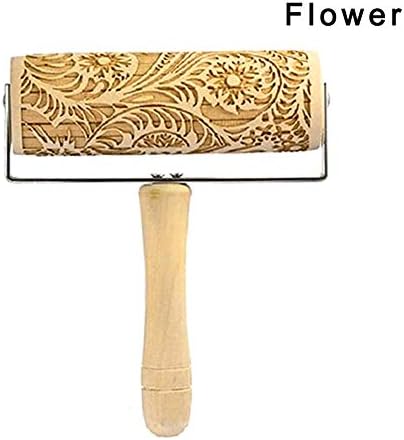 Baifeng Wooden Christmas Embossing Rolling Pin Engraved DIY Tools for Baking Cookie Kid New
