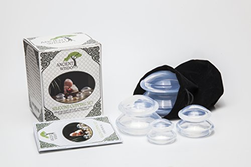 UPC 627843700012, &quot;Ancient Wisdom&quot; Silicone Cupping Therapy Sets (4 Sizes) w/ Pouch &amp; Manual. Chinese Cupping Set for Anti Cellulite, Detox, Myofascial Massage. Premium BPA Free Silicone. for Body/Face