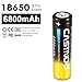 6800mAh 18650 Rechargable Battery(Button Top),10 Packs 3.7V Li-ion Batteries for Led Flashlight