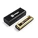 Diatonic Harmonica Key of C Professional Standard 10 Hole and 20 Tones with Case, Best Harmonicas Suitable for Beginners, Kids and Adults, Golden, by Vangoa