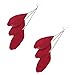 ABC® Bohemian Handmade Vintage Feather Long Drop Earrings (Red)