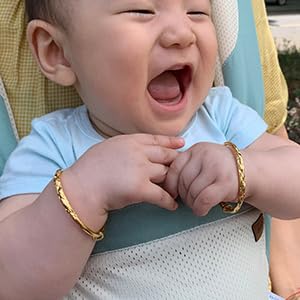 Ethlyn 2pcs/lot 18K Gold Plated Stars Kids Lucky Bangles &bracelets Birthday Christmas Gifts for baby boys and girls
