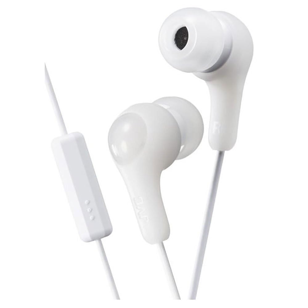 JVC HA-FX7M-W-E Gumy Plus In Ear Headphones Earphones with Bass Boost, Comfortable Earbuds and Built In Mic and Remote for Call Handling, White — image 1