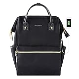 KROSER Laptop Backpack 14.1 Inch Stylish School Computer Backpack Casual Daypack Laptop Bag Water Repellent Nylon Business Bag Tablet with USB Port for Travel/Business/College/Women/Men-Black