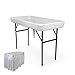 RecPro 4 Foot Cooler Ice Table Party Ice Folding Table with Matching Skirt - White