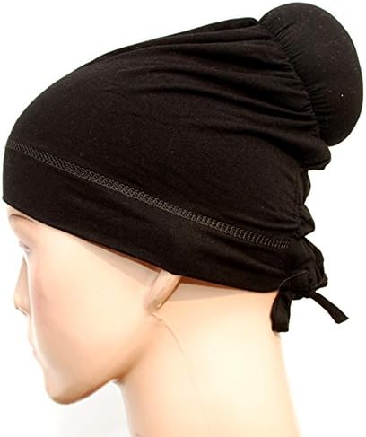 Unique Hijab Fashion One-size Hair Bun Underscarves Hijabi Style Hijabster Easy Tie Jilbab Accessory (Black)