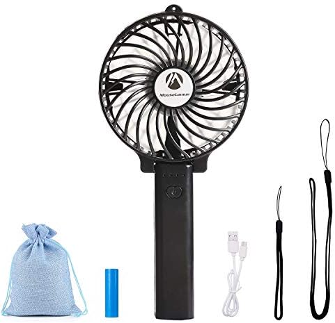 Mini Handheld Fan Portable Foldable USB Rechargeable Battery Operated Electric Fan Personal Desktop Cooling Fan with 4 Settings for Office/Home/Travel/Outdoor(Black)