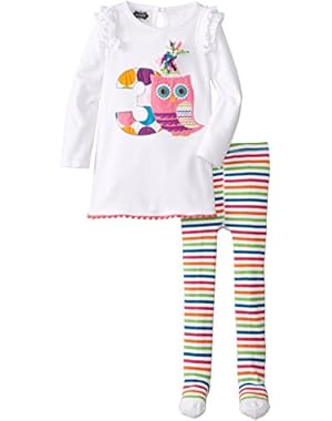Little Girls' 3rd Birthday Owl Tunic and Legging Set