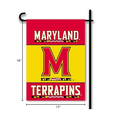 BSI NCAA Maryland Terrapins 2-Sided Garden Flag, Red/Yellow, One Size (83146)