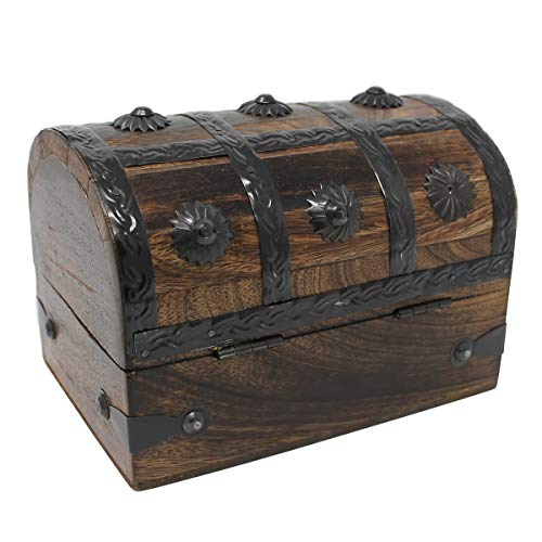 Nautical Cove Treasure Chest Keepsake and Jewelry Box Wood - Toy Treasure Box Medium (6.5x4.5x5)