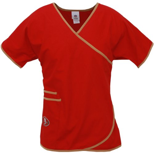 Scrub Dudz Women's NFL Mock Wrap Scrub Top