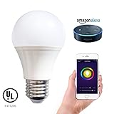 Smart A19 RGBW Tunable White & Color LED Bulbs, Cxy WiFi APP-Smartphone controlled LED Light Bulbs, Multicolor, Dimmable White, Compatible with Alexa , 70-Watt Equivalent.(Silver)