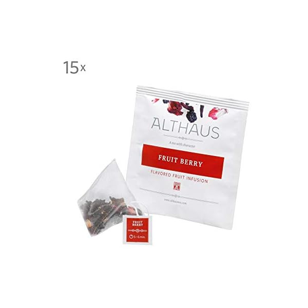 Althaus Tee RED FRUIT FLASH (vorher FRUIT BERRY) ⋅ Früchtetee im Pyramidenbeutel PYRA PACK ⋅ Roter Früchtetee mit… – Bild 3