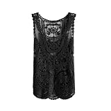 Zacoo Women's Vintage Crochet Lace Tank Top