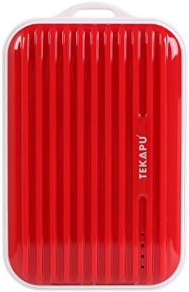 TEKAPU Suitcase Power Core 7800mAh ABS Portable Phone Charger, 2A Output 2-port External Battery Pack with LED,High-Compact ,Ultra Small Power Bank for Iphone,Samsung,Ipad,Tablet and More (Red)