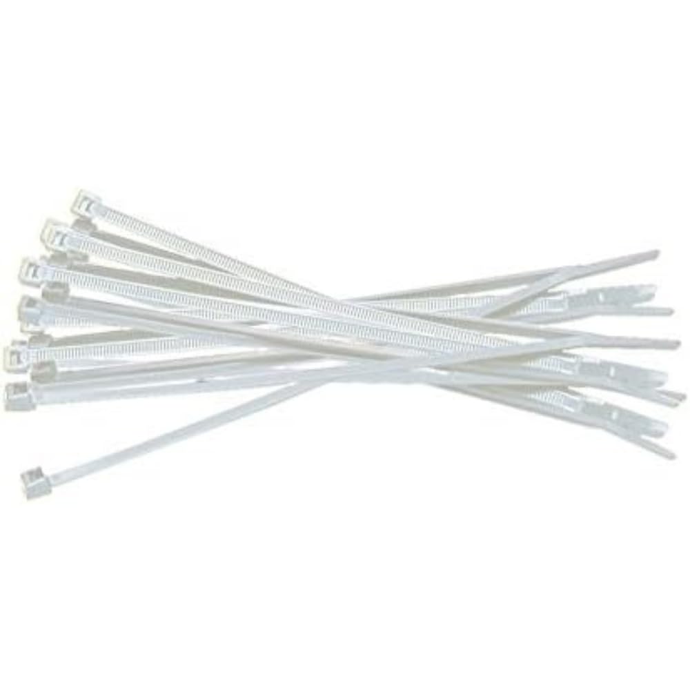 Merriway BH03549 (100 Pcs) 2.5 x 80 mm (3/32 Inchx 3.1/8 Inch) White Nylon Cable Tie - Pack of 100 Pieces