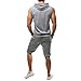 Mens Summer Outfit,Tronet Men's Summer Leisure Fashion Printing Sleeveless Hoodie Vest Shorts Sports Sets