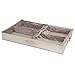 mDesign Soft Fabric Under Bed Storage Organizer Holder Bag for Clothing, Accessories, Boots - Easy-View Top Panel, 2-Way Zippered Lid, Side Handles, 4 Sections - Chevron Zig-Zag Print - Taupe/Natural