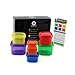 Portion control plastic container - 7 different colors comparable to the 21 day fix container to organize your daily meal breakfast, lunch, dinner + COMPLETE GUIDE - 100% Leak Proof lid lock