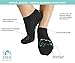 Toe Talk Inhale Exhale Grip Socks for Yoga Pilates Meditation Barre & Tai Chi (Black with Teal Dandelion Seeds Jacquard), Yoga Socks