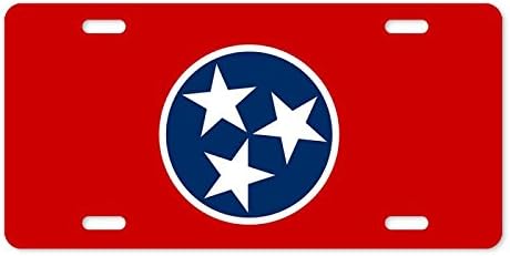 Metal License Plate Cover Tennessee Flag Aluminum License Plate 12" x 6"