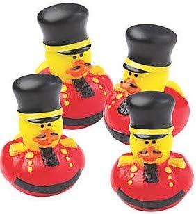 Nutcrackers - Fun Express Nutcracker Soldier Rubber Duckies |12 Pack Christmas Ducks | 2.5 inch | for Ages 3 and Up
