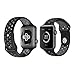 Aokon Apple Watch Band 38mm, Soft Silicone Replacement Wrist Strap for Apple Watch Series 2, Series 1, Nike+, S/M Size (38MM, Black / Gray)