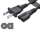 Pwr+ Polarized Long 6 Ft 2 Prong Slot Ac Power Cord - Arris Router Modem Vizio Sharp Sanyo Emerson TV Sony Playstation 1 2 PS1 PS2 Bose Companion 3 5 Speaker Audio Solo 15 II TV Sound Bar