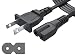 Pwr+ Polarized Long 6 Ft 2 Prong Slot Ac Power Cord - Arris Router Modem Vizio Sharp Sanyo Emerson TV Sony Playstation 1 2 PS1 PS2 Bose Companion 3 5 Speaker Audio Solo 15 II TV Sound Bar