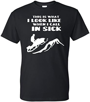 This is What I Look Like When I Call In Sick Snowmobile Black T-Shirt with Saying